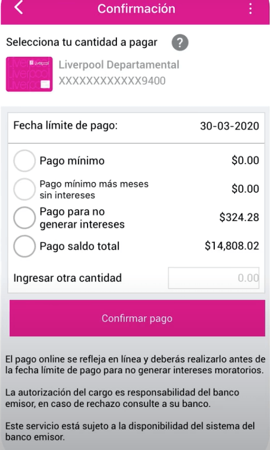 Cómo pagar Liverpool Sears y Palacio de Hierro en línea